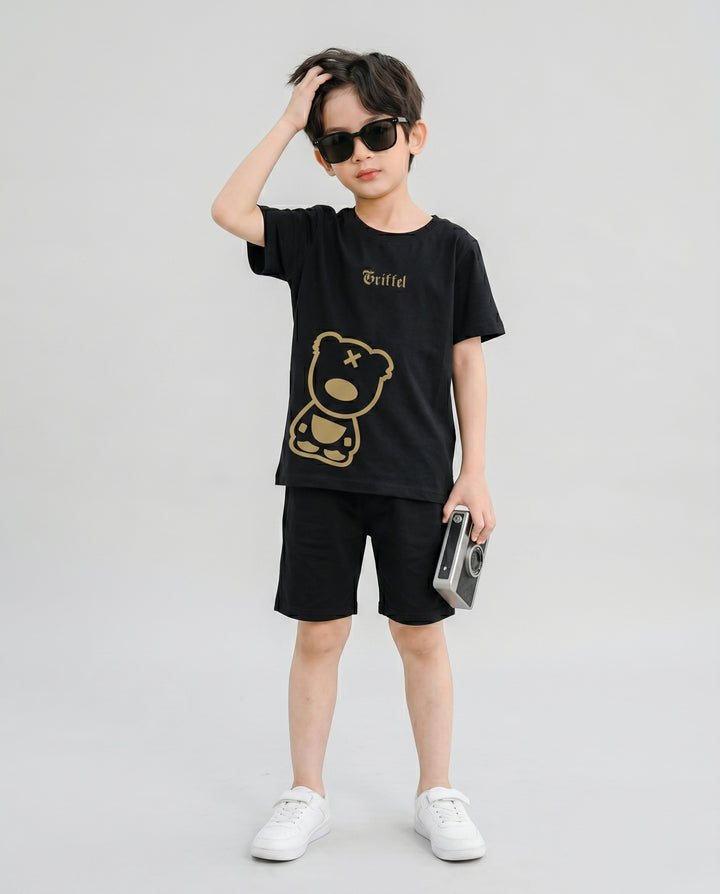 SIDE TEDDY GOLDEN OVERSIZED T-SHIRT AND SHORTS SET ! 🧸