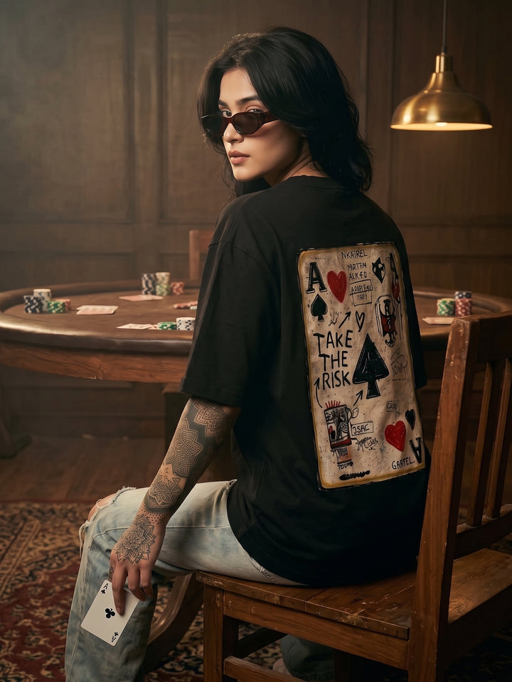 TAKE THE RISK OVERSIZED Cotton T-SHIRT
