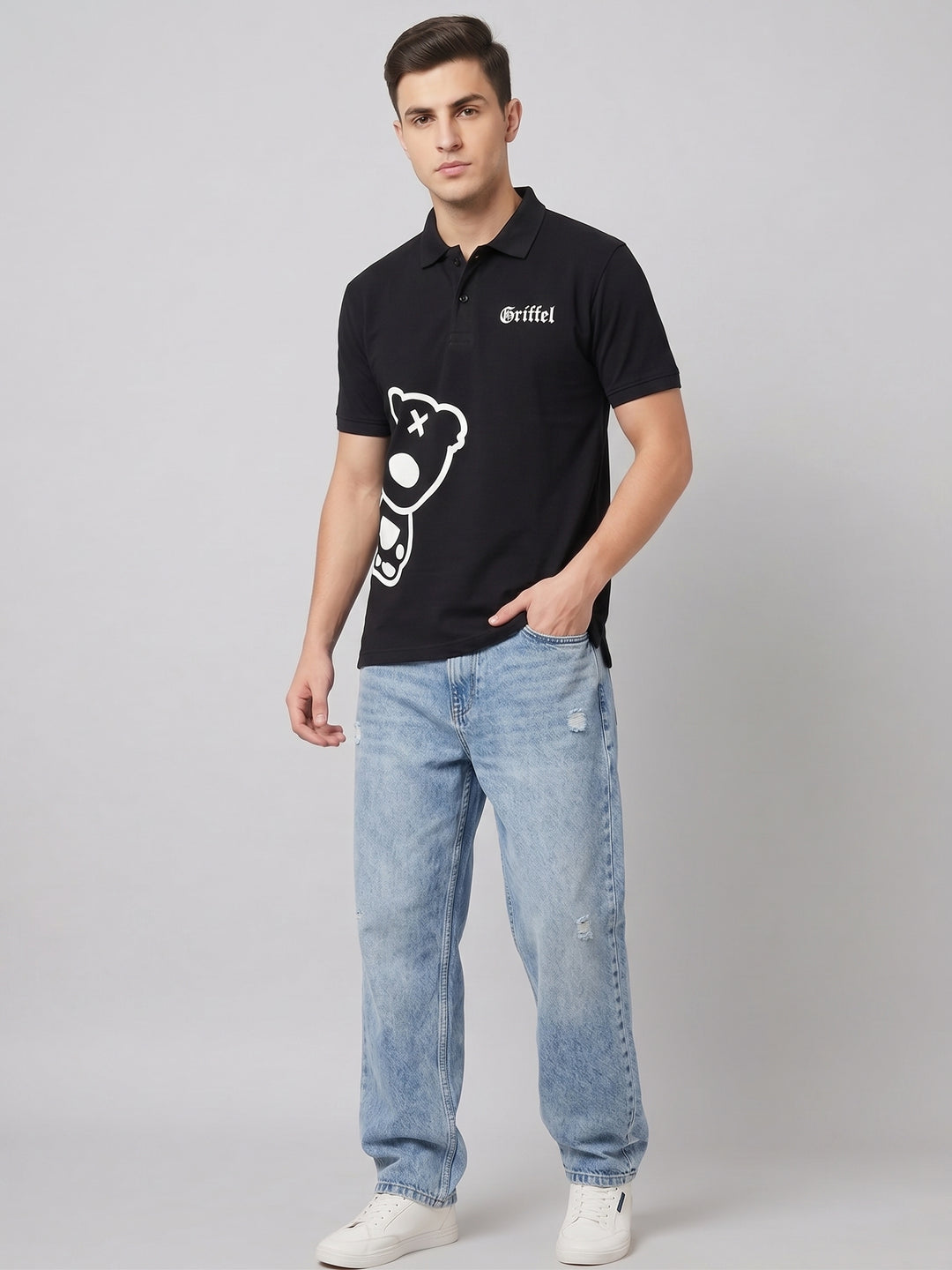 Side Teddy Cotton Polo T-shirt 🐻