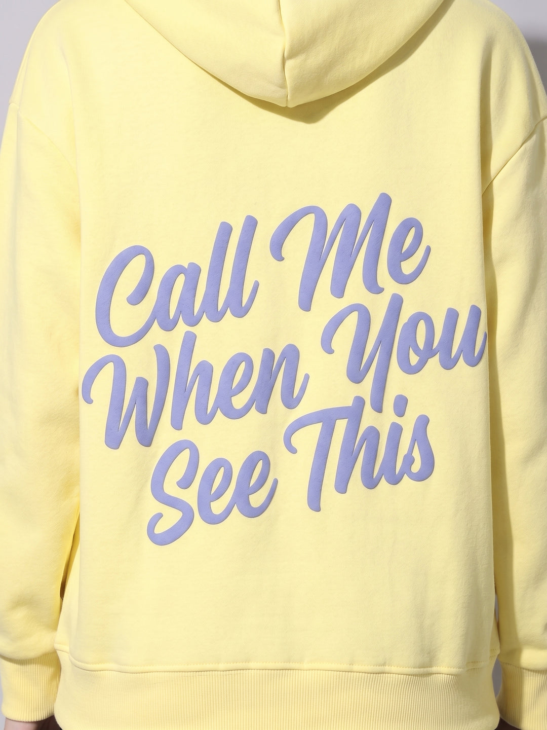 Call Me When You See This Oversized Cotton Fleece Hoodie