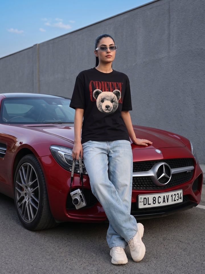 GRIZZLY BEAR oversized  Cotton T-SHIRT 🧸