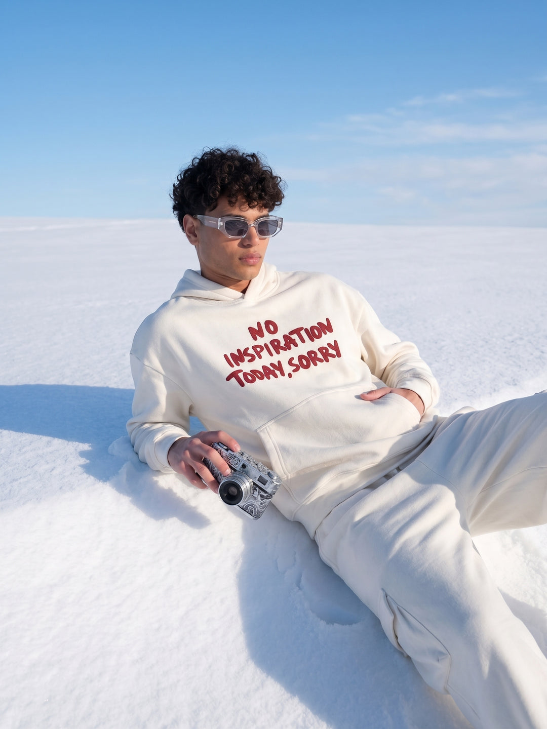 No Inspiration Oversized cotton Fleece Hoodie