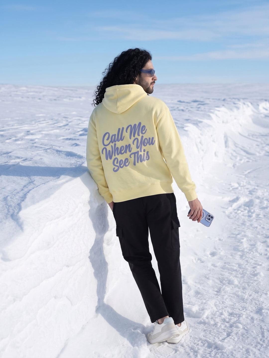 Call Me When You See This Oversized cotton Fleece Hoodie