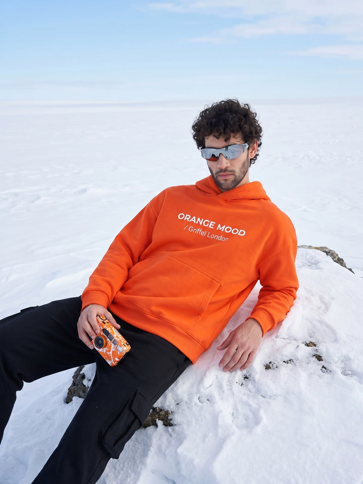 ORANGE MOOD Oversized Cotton Fleece Orange Tracksuit For Men