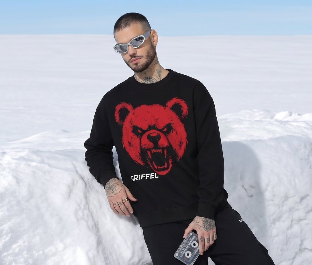 FERRAL TEDDY Cotton Fleece Oversized Sweatshirt For Men
