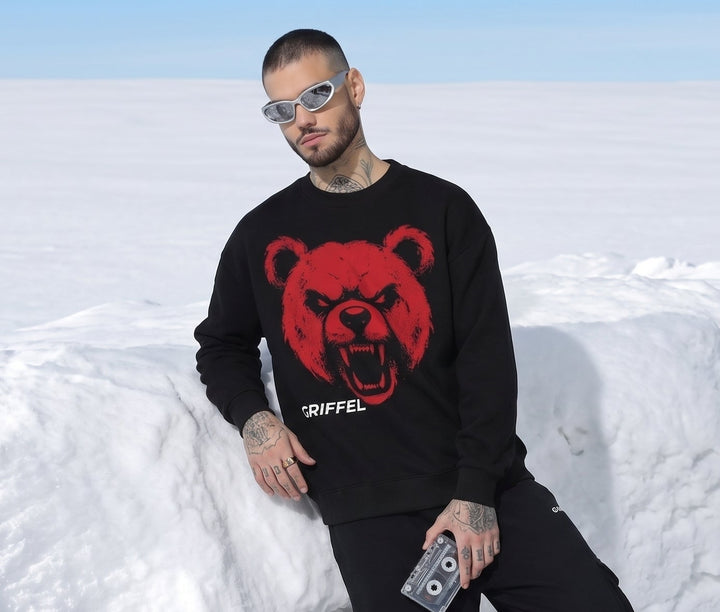 FERRAL TEDDY Cotton Fleece Oversized Sweatshirt For Men