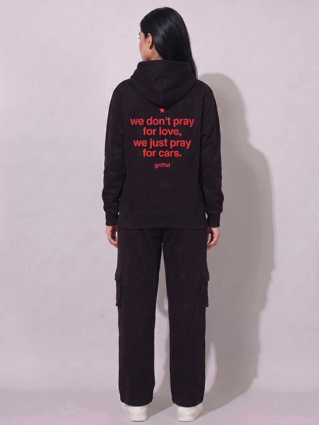 PRAYS FOR CARS oversized cotton fleece tracksuit