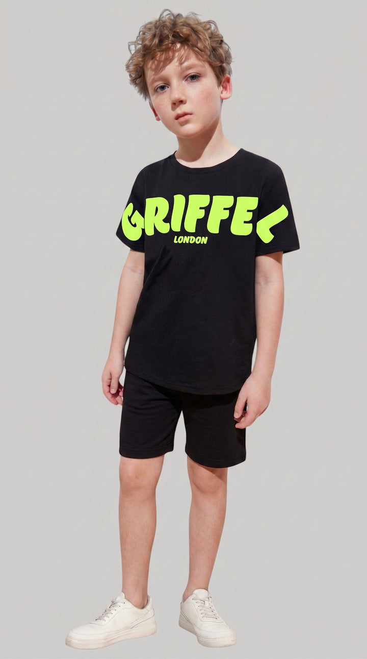 FRONT GRIFFEL BOYS OVERSIZED T-SHIRT AND SHORTS SET 💚