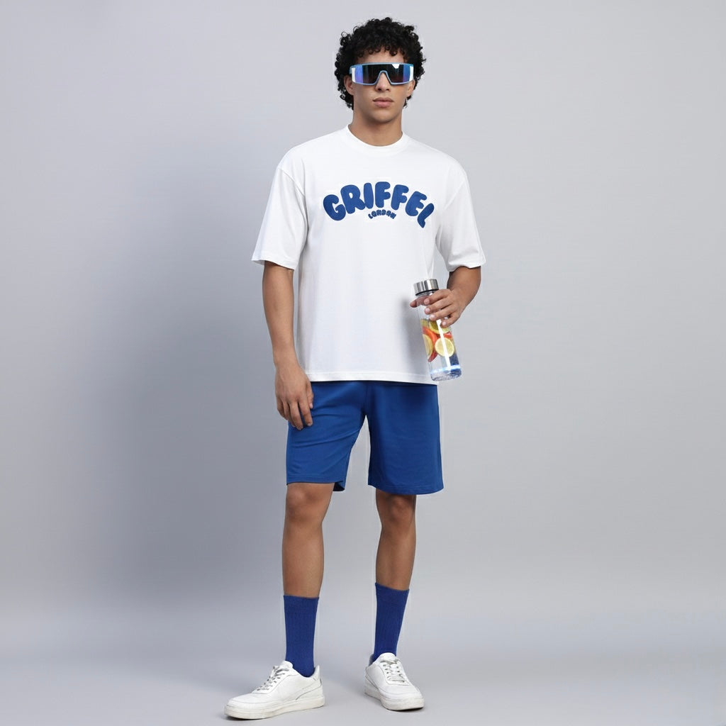 Reborn Logo OVERSIZED Cotton T-SHIRT 🔵 ⚪️