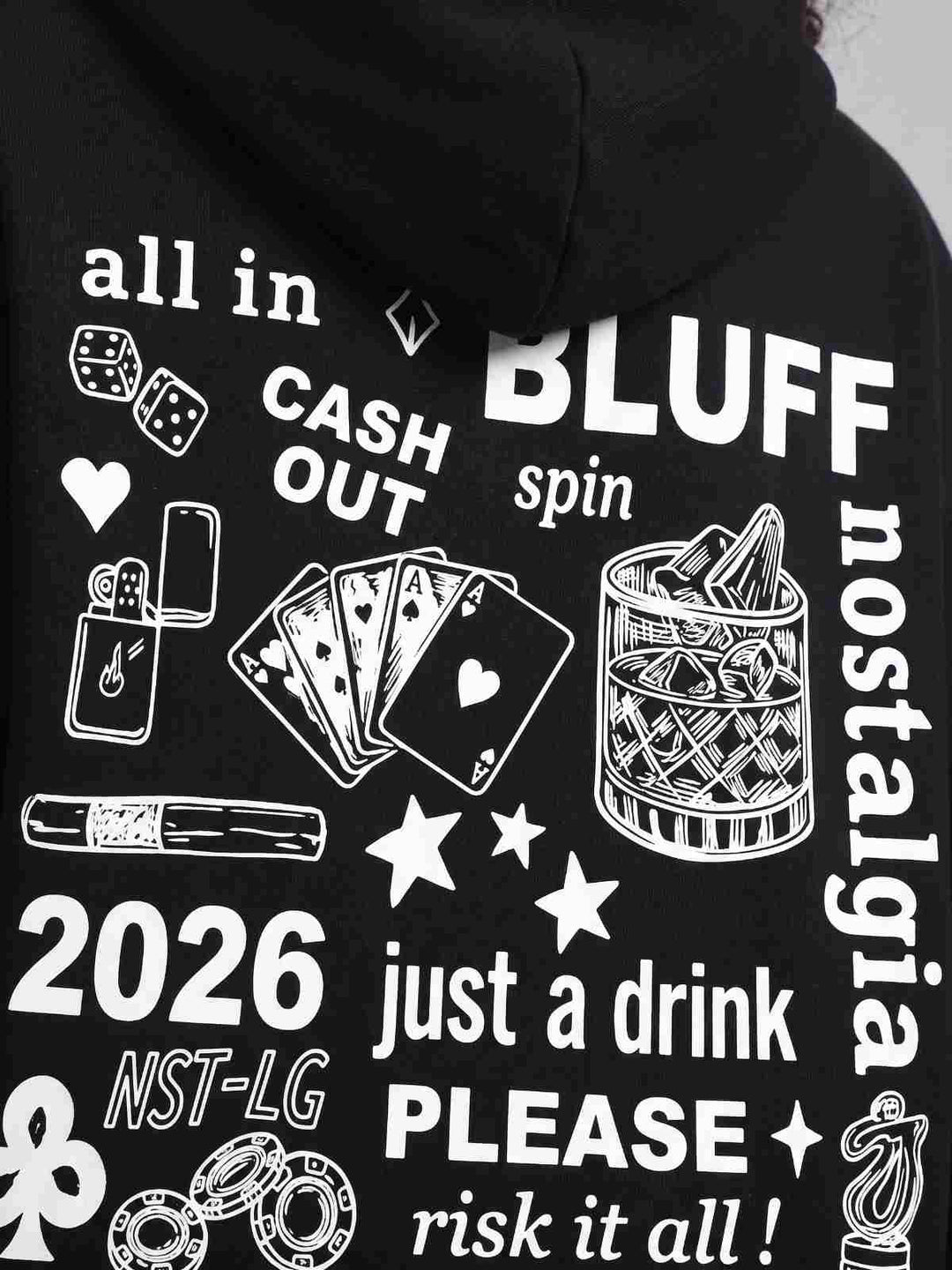 BLUFF 🎉DIWALI EDITION 🎉 Oversized Cotton Fleece Black Hoodie