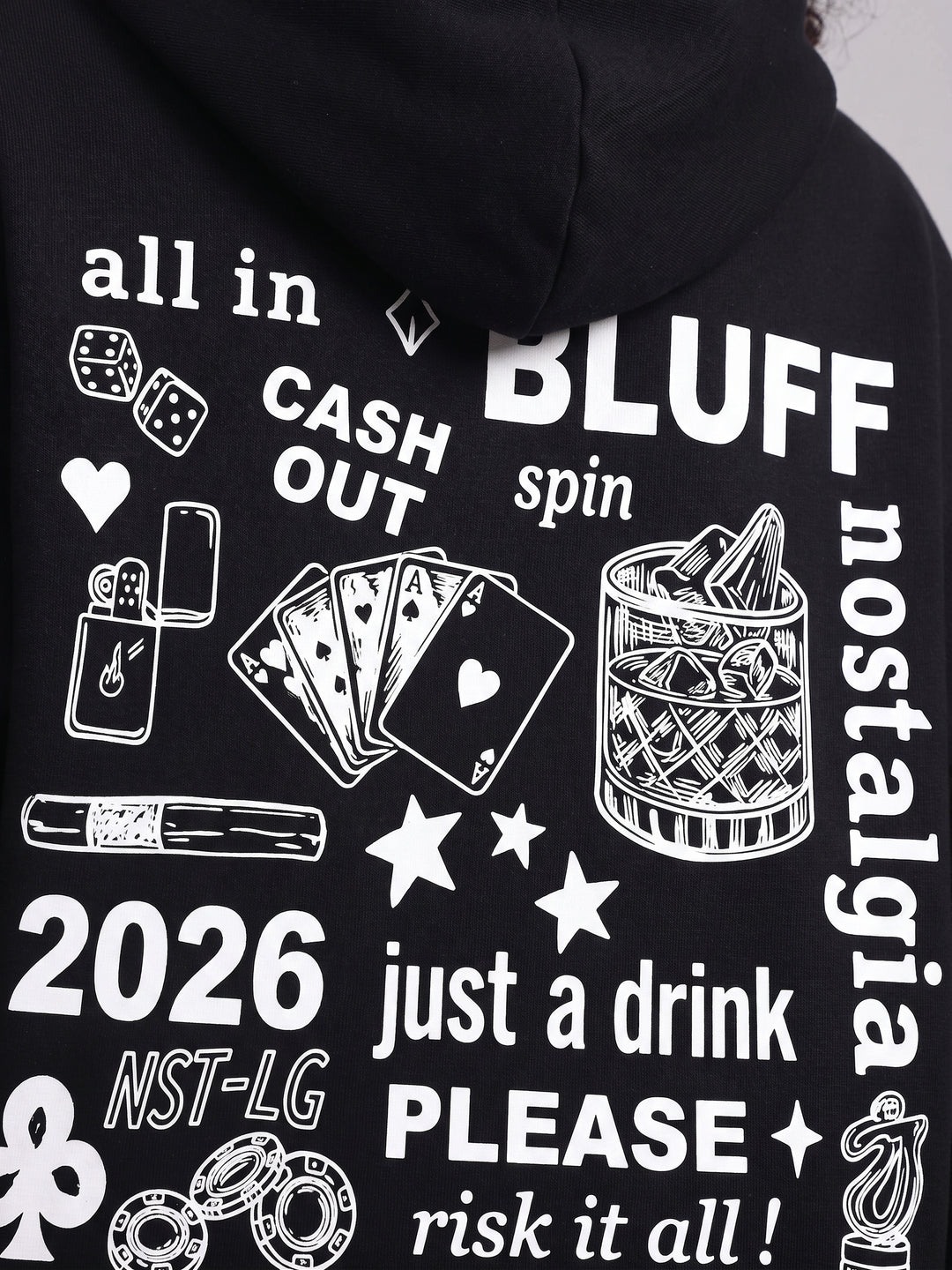 BLUFF 🎉DIWALI EDITION 🎉 Oversized Cotton Fleece Black Tracksuit For Women