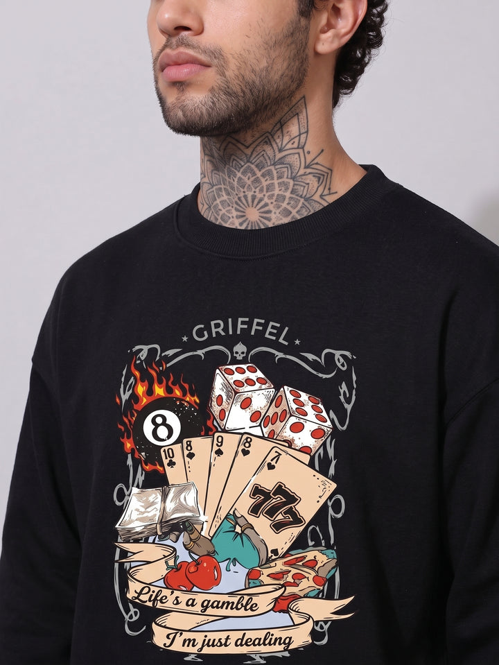 DEALER'S CHOICE Cotton Fleece Oversized Sweatshirt For Men
