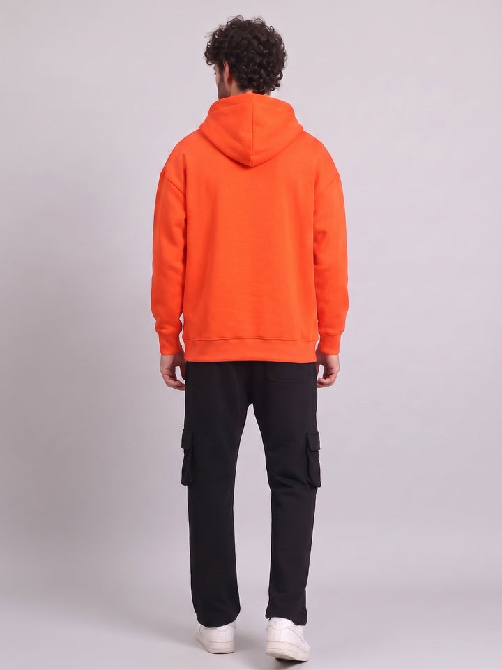 ORANGE MOOD Oversized Cotton Fleece Orange Tracksuit For Men