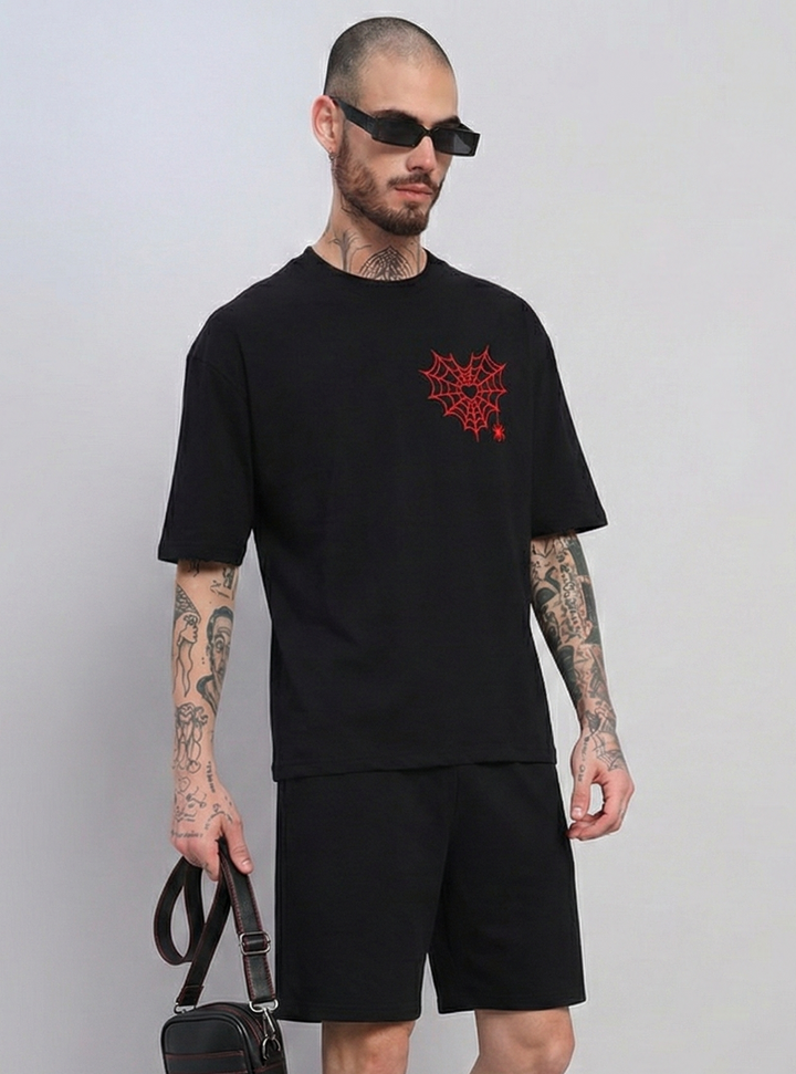 The "Toxic Love" Webbed EditionCouple Oversized T-shirt  Combo 🕸️