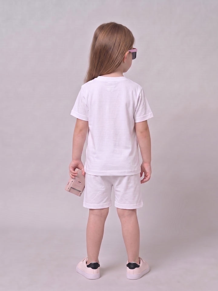 SUMMER TEDDY GIRLS OVERSIZED T-SHIRT AND SHORTS SET 🐻