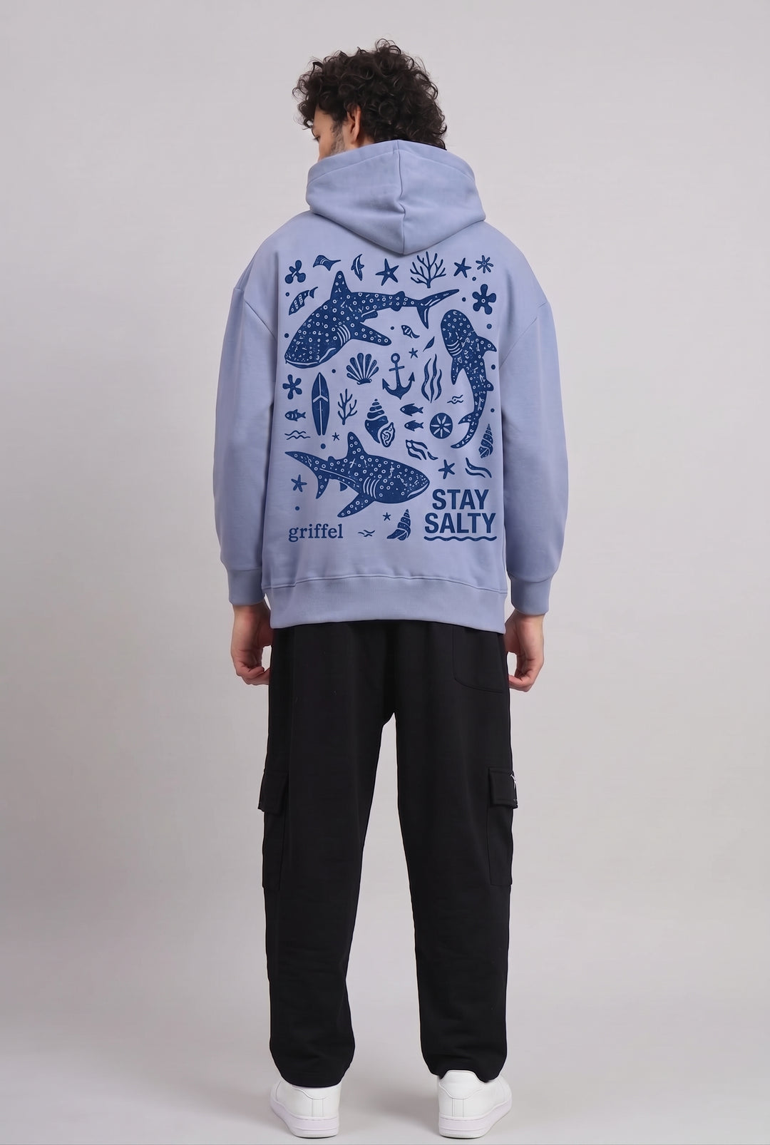STAY SALTY Oversized Cotton Fleece Tracksuit For Men