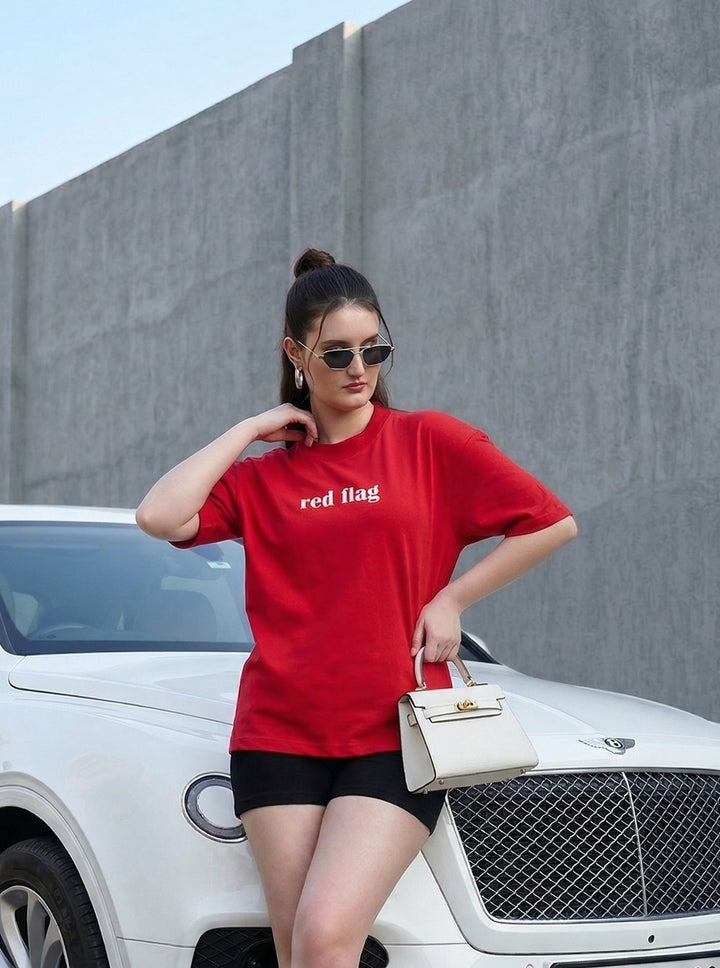 RED FLAG OVERSIZED Cotton T-SHIRT 🚩