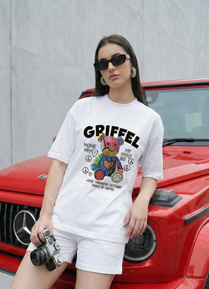 Summer Teddy Oversized Cotton Co-ord Set 🐻