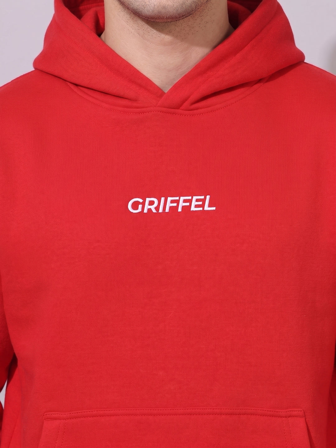 BASIC GRIFFEL Oversized Cotton Fleece Red Sweatshirt 🍎