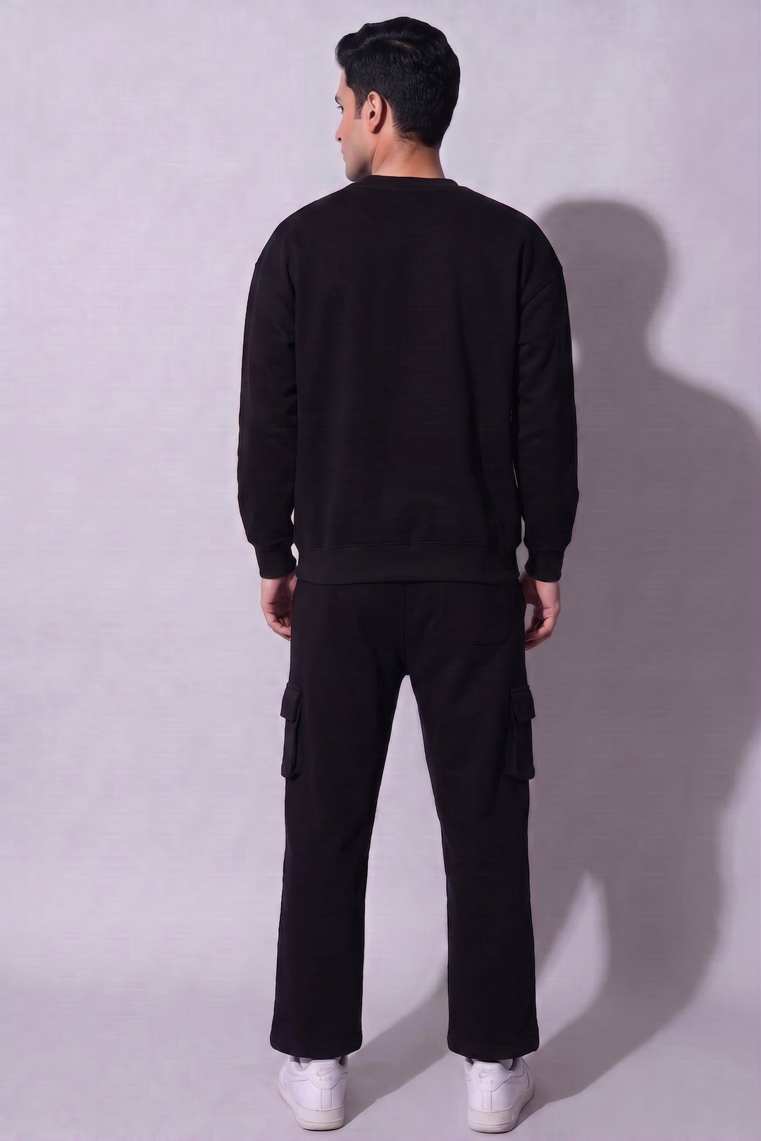 Grizzly Cotton Fleece Oversized Round Neck Tracksuit For Men