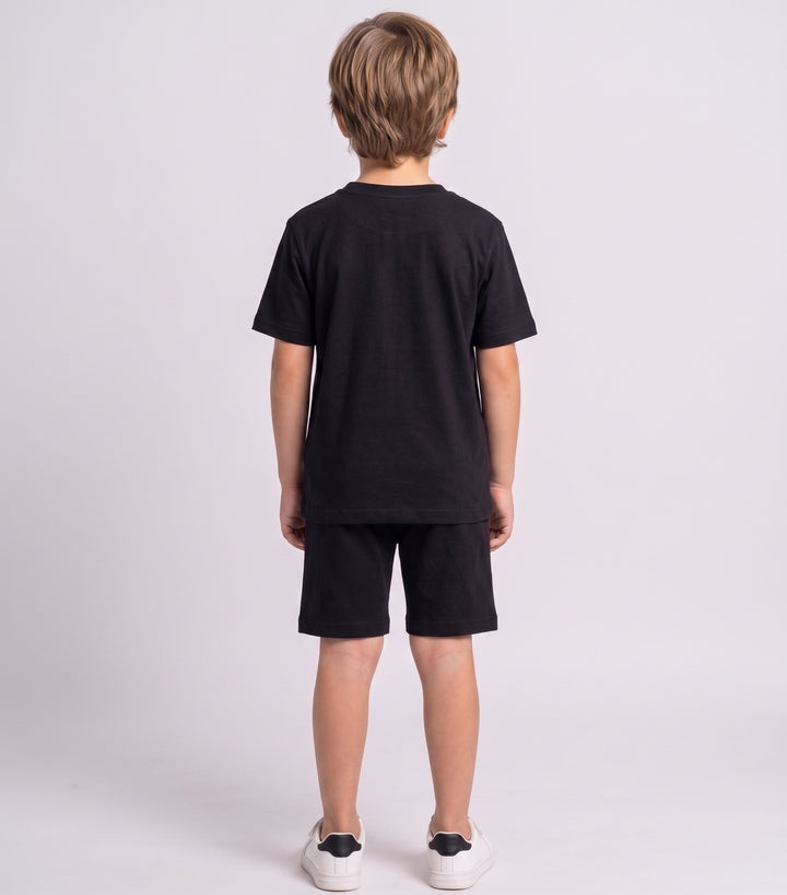 SIDE TEDDY ORANGE BOYS T-SHIRT AND SHORTS SET🧸