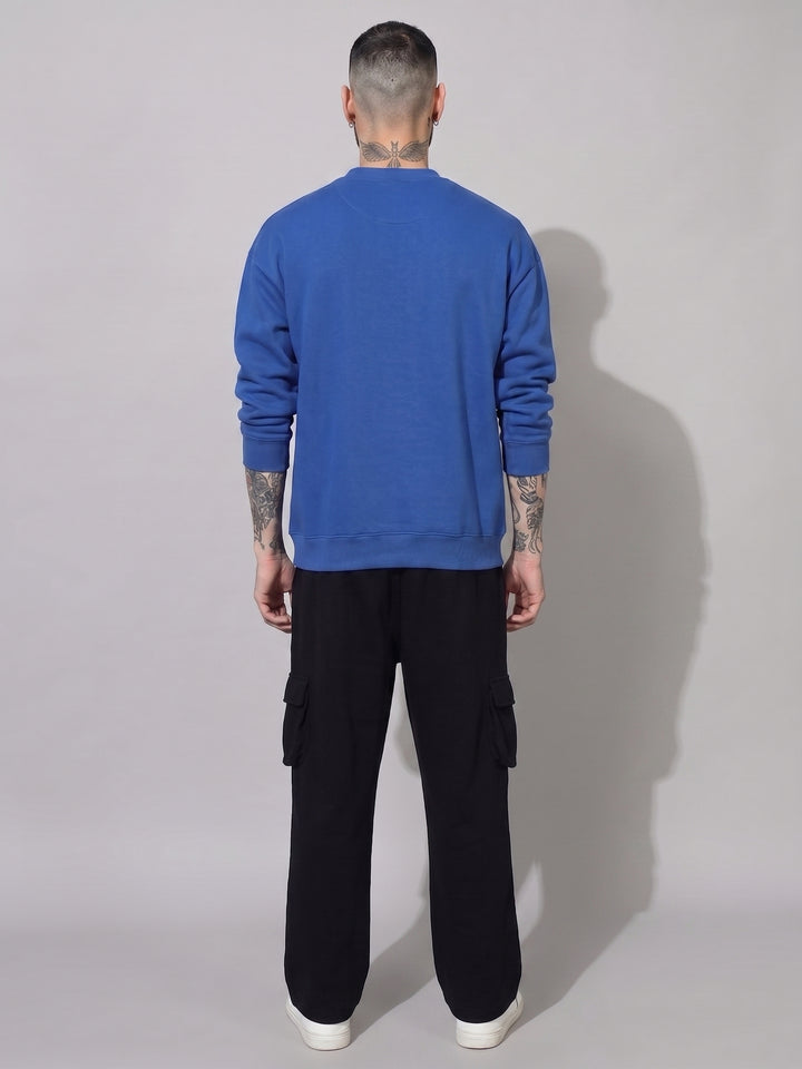Cold Burn Cotton Fleece Oversized Round Neck Tracksuit For Men
