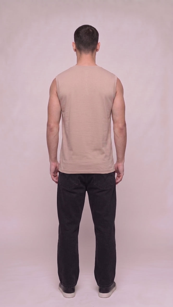 MAIN CHARACTER Cotton BEIGE Easy Fit Tank 😎