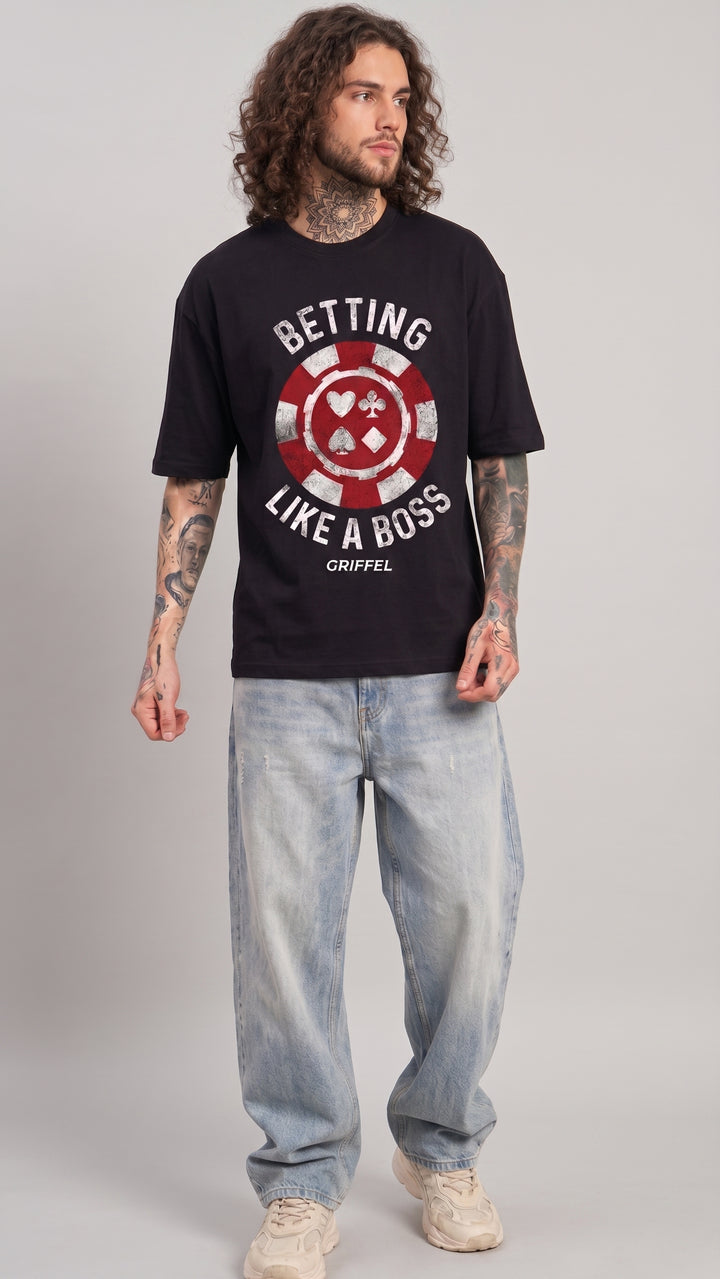 BETTING LIKE A BOSS Oversized Cotton T-shirt