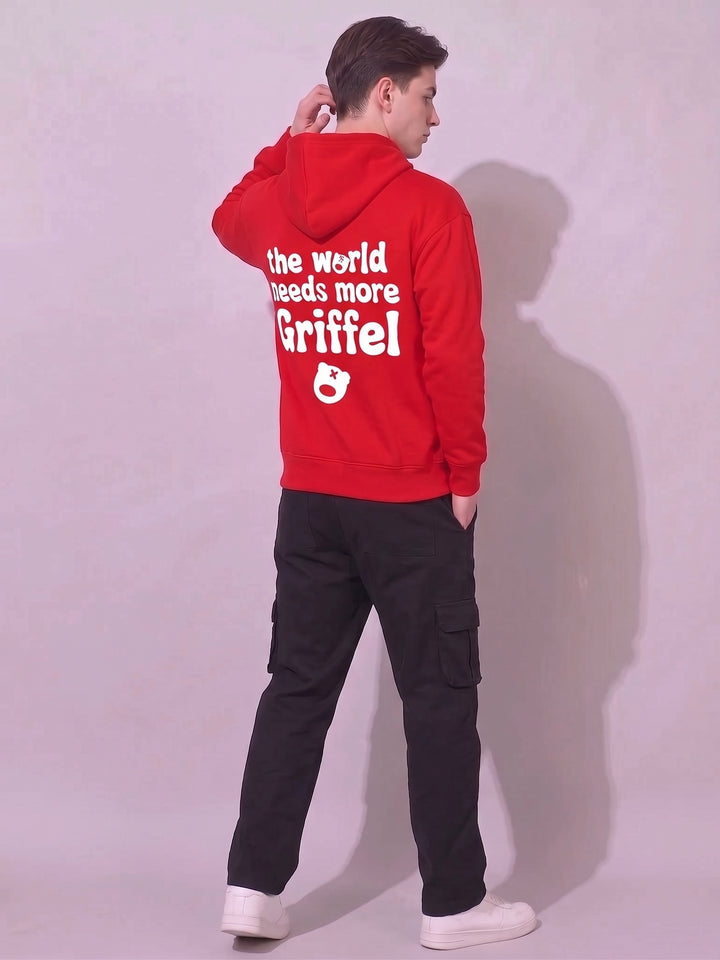 World Need More Griffel Oversized cotton Fleece Hoodie For Men