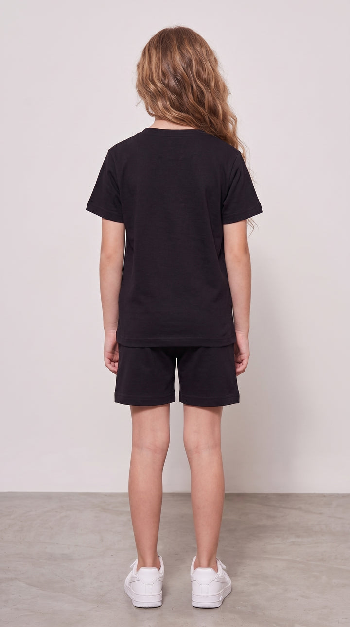UPSIDE DOWN TEDDY GIRLS OVERSIZED T-SHIRT AND SHORTS SET 🧸