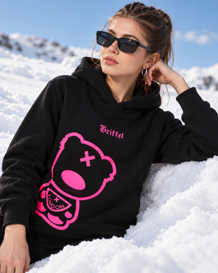 Pink Side Teddy Cotton Fleece Hoodie 🧸