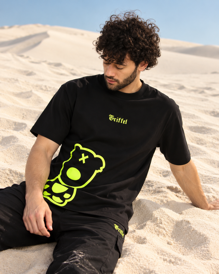 SIDE TEDDY Neon Green OVERSIZED T-SHIRT🧸