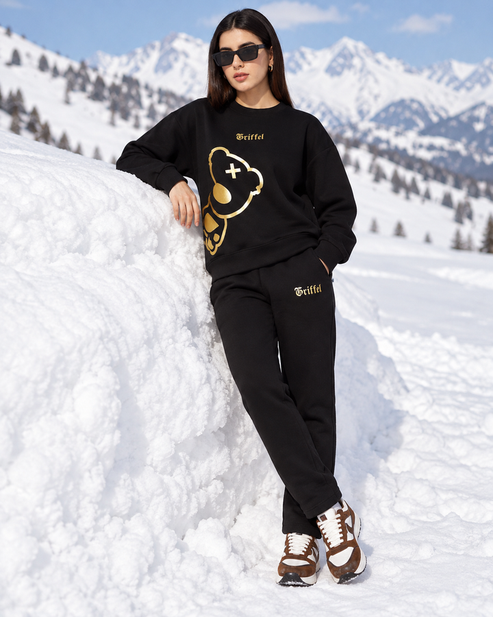 Side Teddy Round Neck Cotton Fleece Tracksuit 🐻