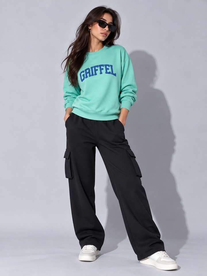 UNIVERSITY  Cotton Fleece Round neck  Oversized Sweatshirt For Women 🎓