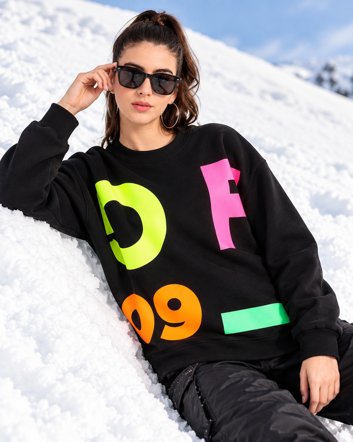 GFL09 Oversized Cotton Fleece Sweatshirt ❤️