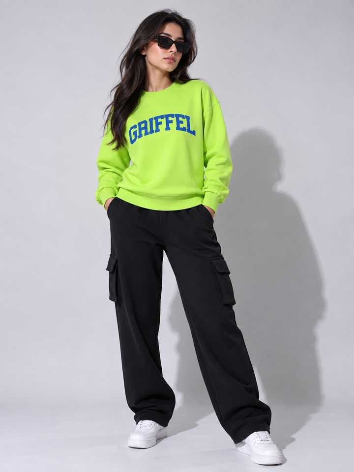 UNIVERSITY  Cotton Fleece Round neck  Oversized Sweatshirt For Women 🎓