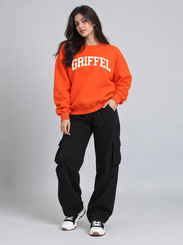 UNIVERSITY  Cotton Fleece Round neck  Oversized Sweatshirt For Women 🎓