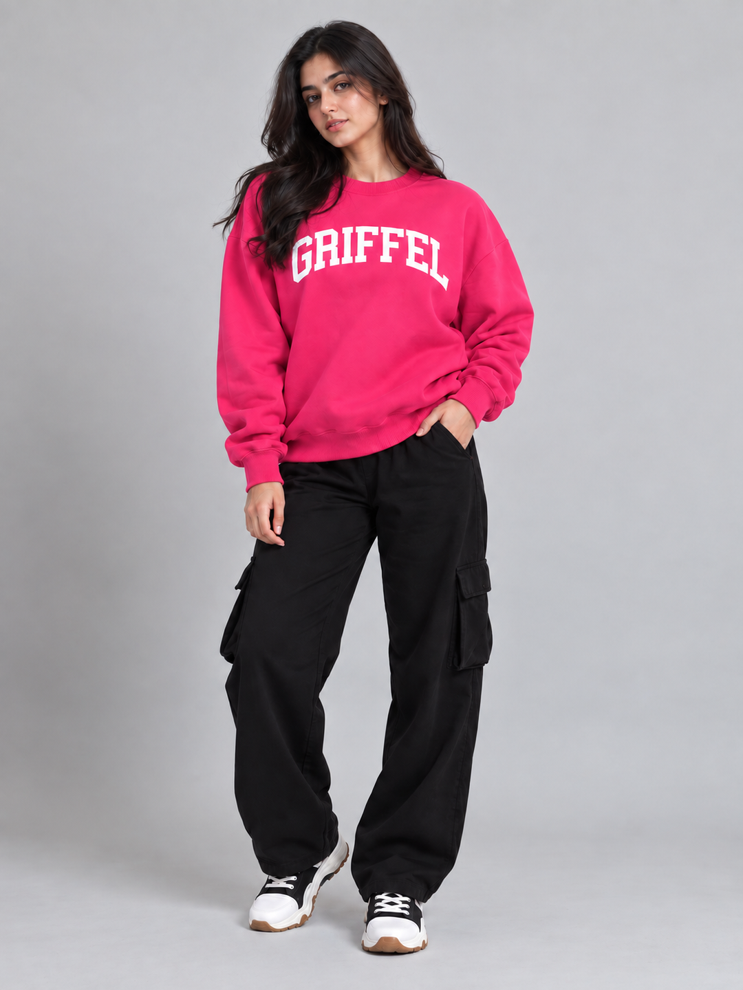 UNIVERSITY  Cotton Fleece Round neck  Oversized Sweatshirt For Women 🎓