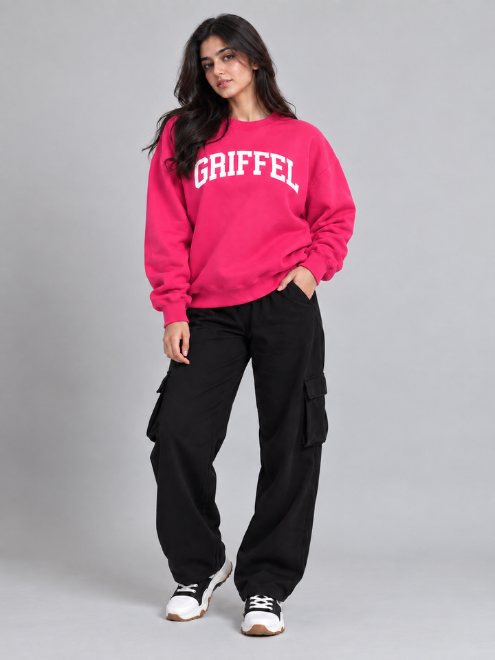 UNIVERSITY  Cotton Fleece Round neck  Oversized Sweatshirt For Women 🎓
