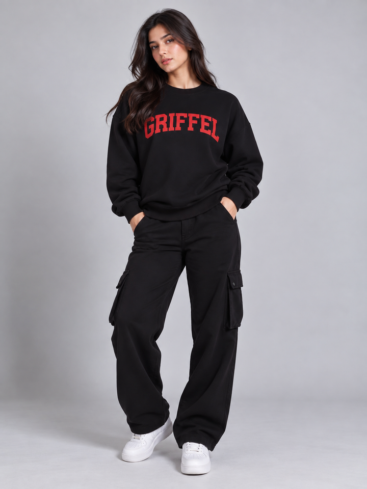 UNIVERSITY  Cotton Fleece Round neck  Oversized Sweatshirt For Women 🎓