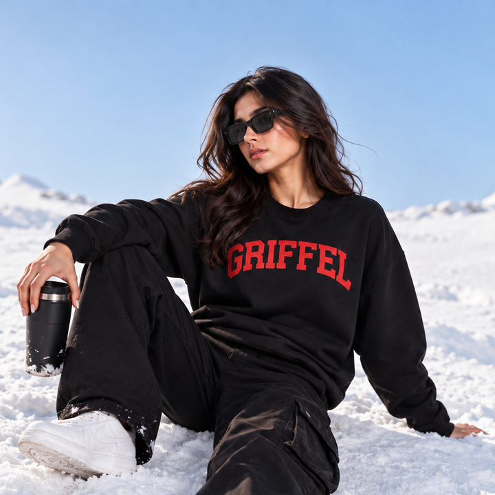 UNIVERSITY  Cotton Fleece Round neck  Oversized Sweatshirt For Women 🎓
