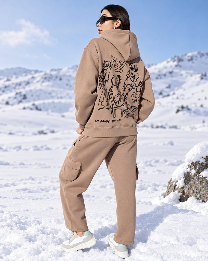 Vaguely Oversized Cotton fleece Hoodie Tracksuit👥👥