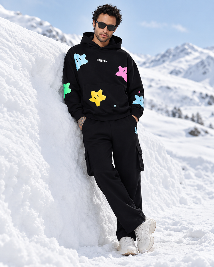 All Over Stars Oversized Cotton Fleece Hoodie Tracksuit ⭐️
