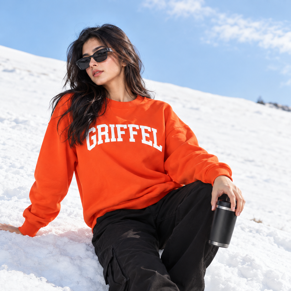 UNIVERSITY  Cotton Fleece Round neck  Oversized Sweatshirt For Women 🎓