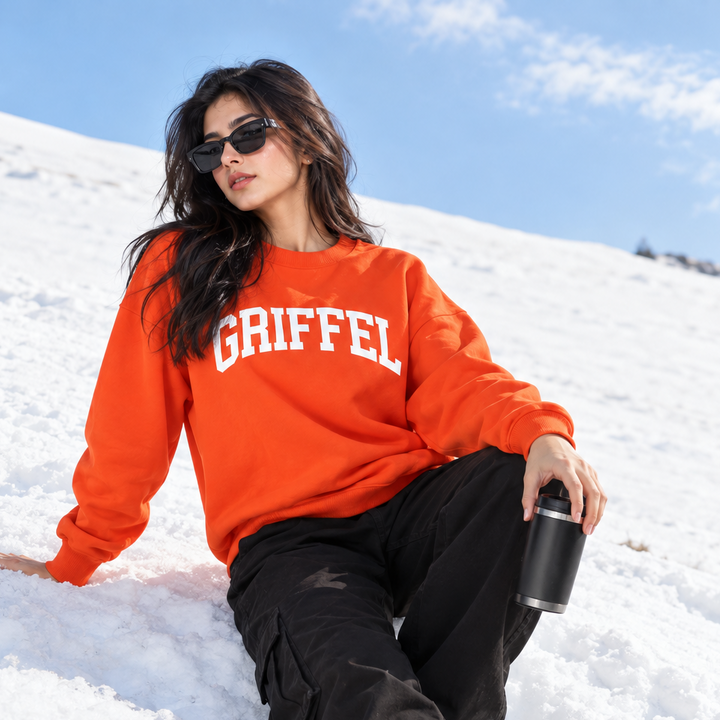UNIVERSITY  Cotton Fleece Round neck  Oversized Sweatshirt For Women 🎓