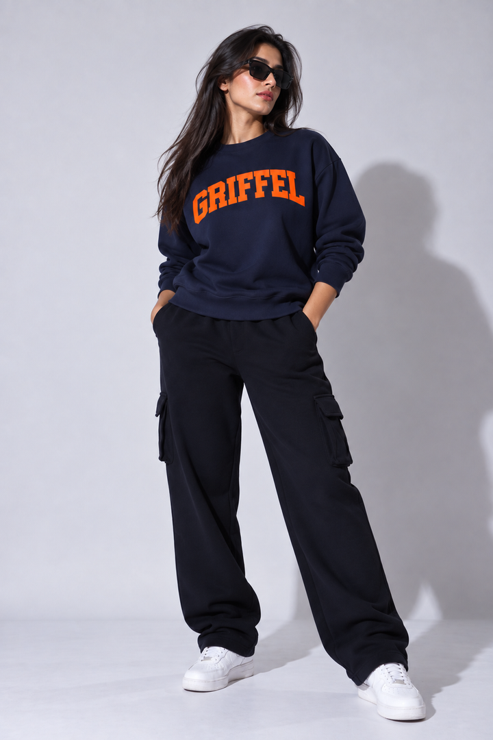 UNIVERSITY  Cotton Fleece Round neck  Oversized Sweatshirt For Women 🎓