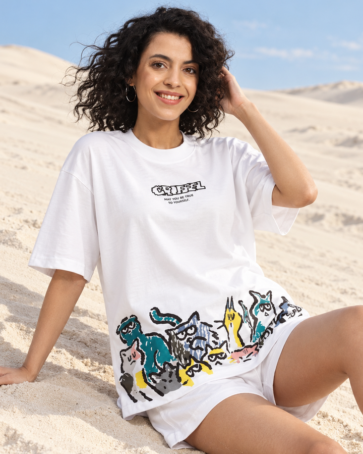 Emoji Cats Oversized T-shirt 🐱