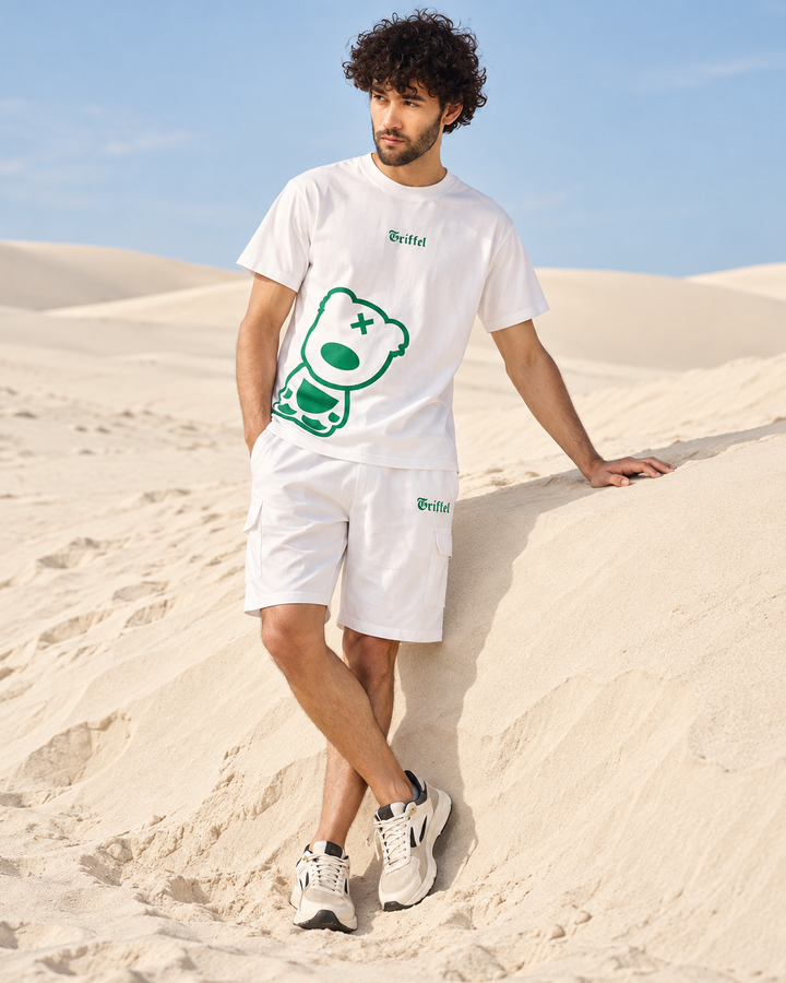 Side Teddy oversized fit  T-shirt and Shorts  Co-ord Set 🧸