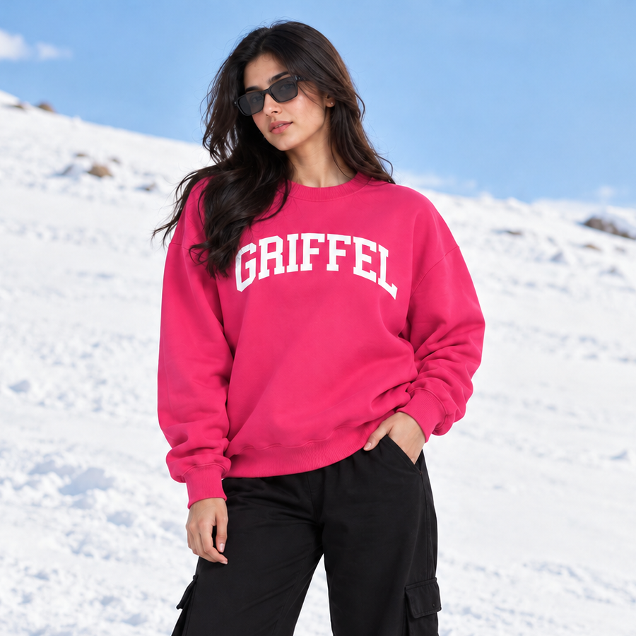 UNIVERSITY  Cotton Fleece Round neck  Oversized Sweatshirt For Women 🎓