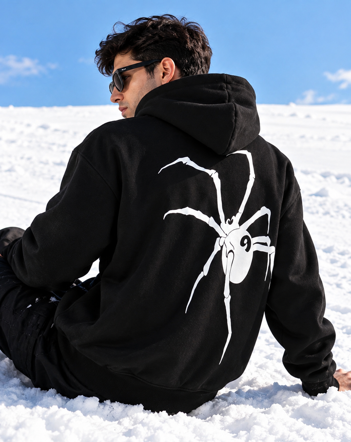 Spider Print Oversized Hoodie 🕷️